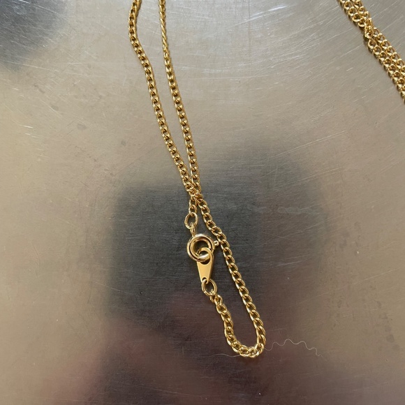 Vintage Gold and Ruby Heart Flower Necklace - Picture 3 of 4